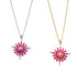 14k Gold Star of Bethlehem with Ruby & Diamond Necklace